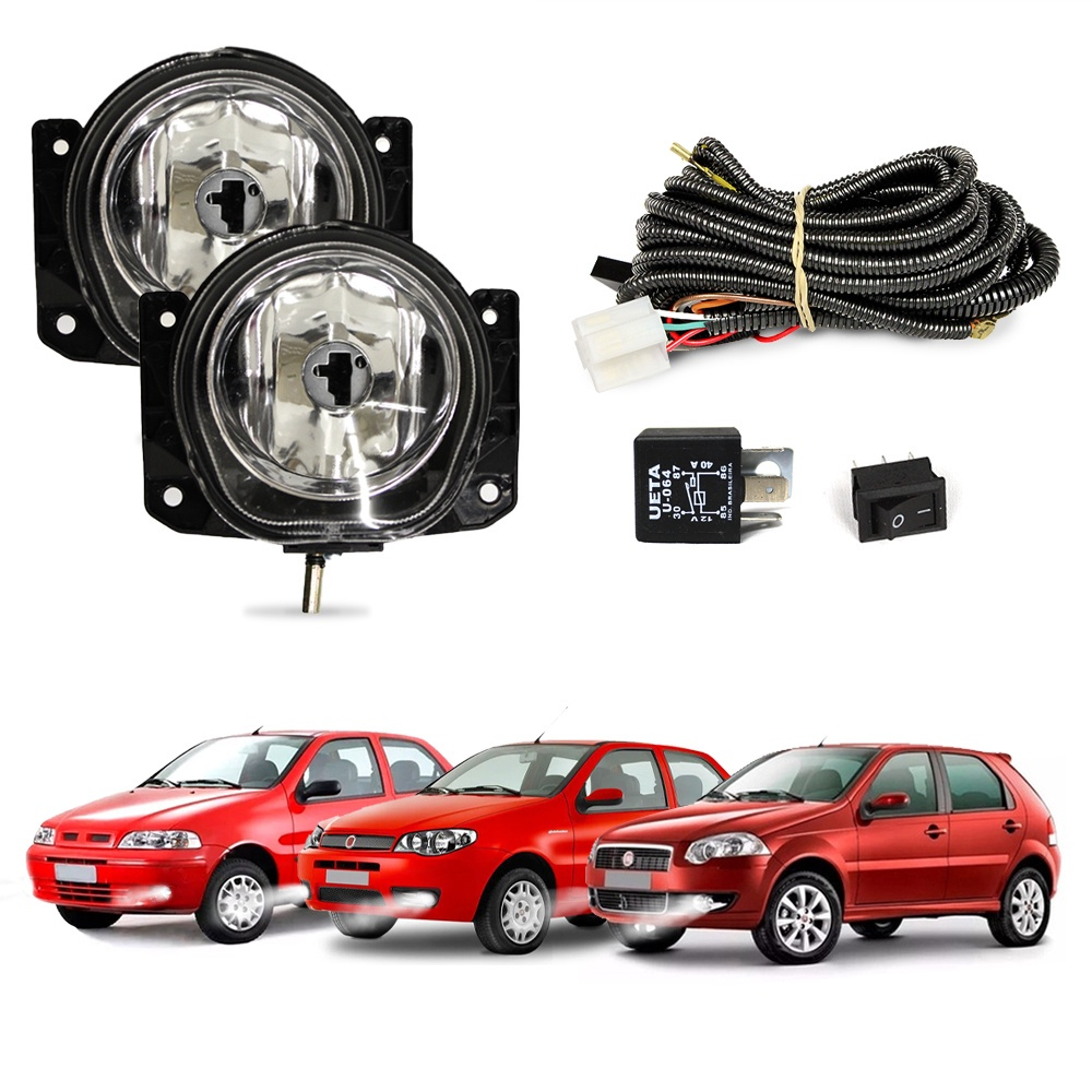 Kit Farol De Milha Palio G2 G3 G4 2001 A 2014 Auxiliar Neblina No Shoptime