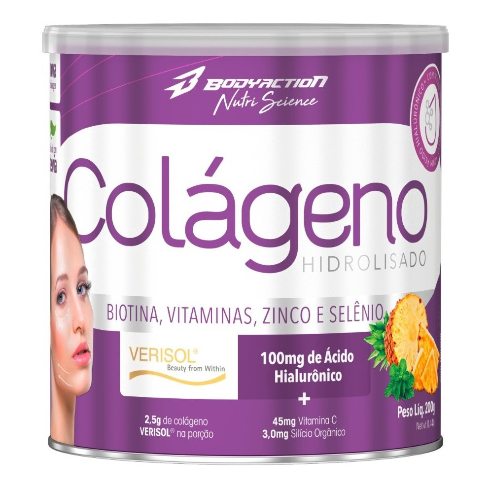 Colágeno Verisol Ácido Hialurônico Biotina Vitaminas 200g