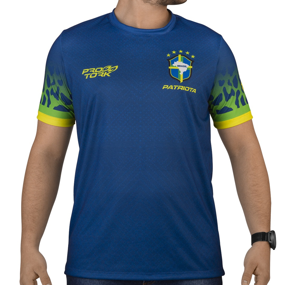 Camiseta Masculina Feminina Pro Tork Brasil 2022 Azul Amarela Preta