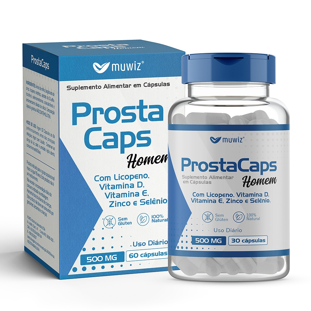 Prosta Caps Saúde da Próstata 500Mg 30 Cápsulas Muwiz Submarino