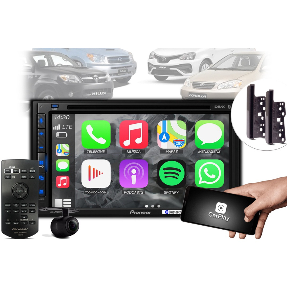 Kit Central Multim Dia Pioneer Avh Z Tv Aparelho Automotivo Som Pra