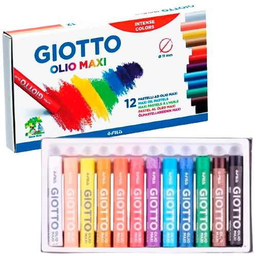 Giz Pastel Oleoso 12 Cores Olio Maxi Giotto No Shoptime