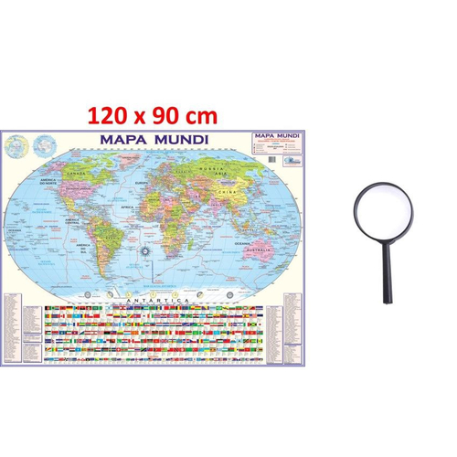 Globo Terrestre Político Studio 30cm Diâmetro Mapa Mundi Gigante e