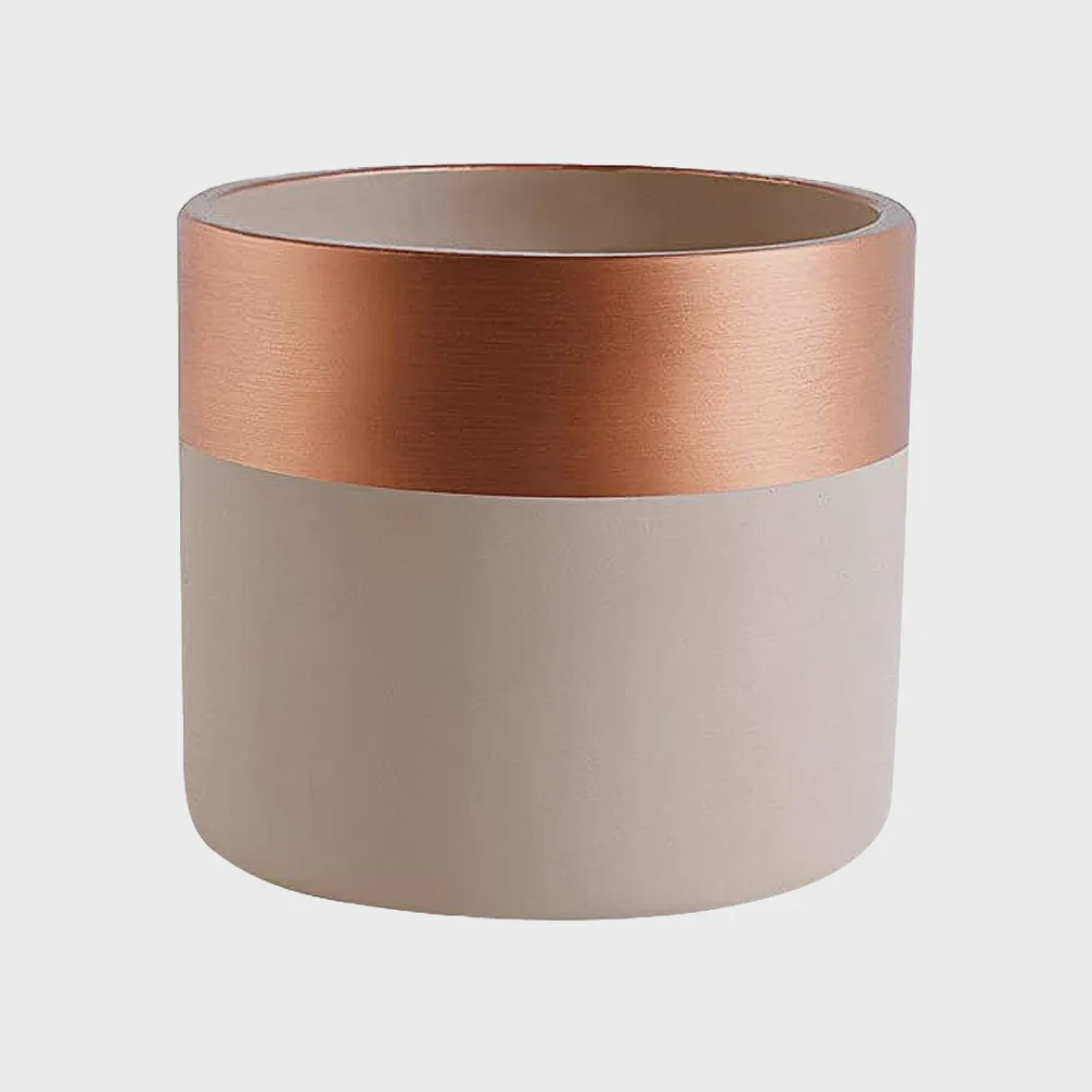 Cachepot Nude E Cobre Em Cimento No Shoptime