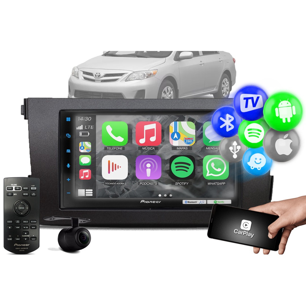 Kit Central Multim Dia Pioneer Dmh Z Tv Din Automotivo Aparelho Som