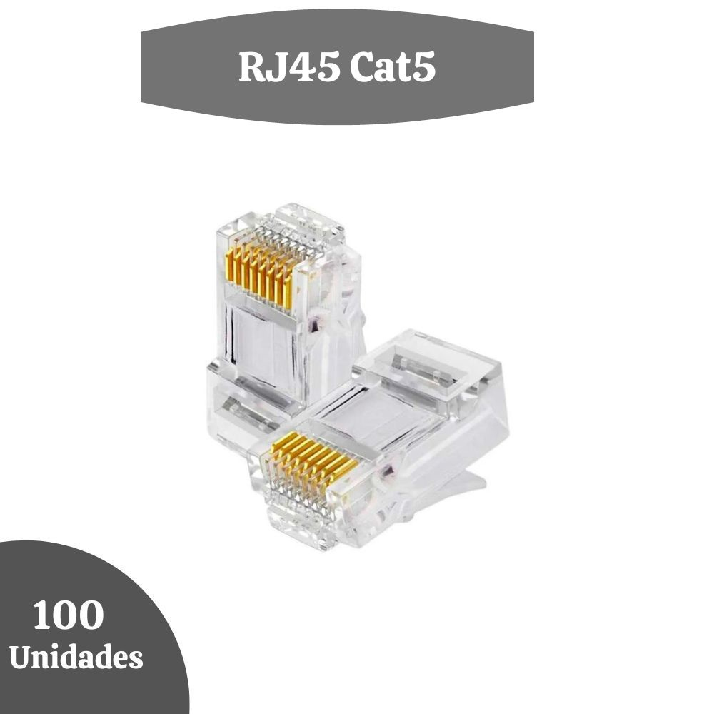 Pacote Unidades Conector Macho Cat E Rj Storm Banho De Ouro