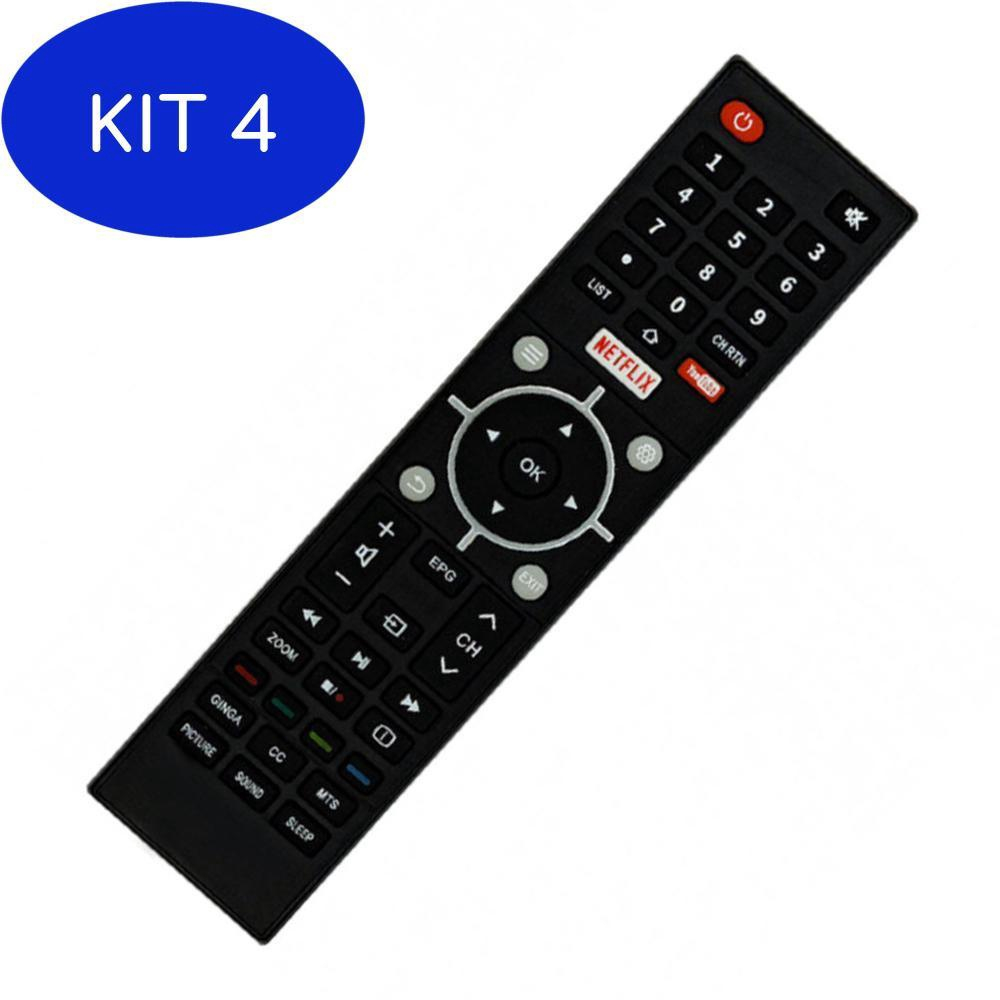 Kit 4 Controle Remoto Semp Toshiba Ct 6810 Tecla Netflix Submarino