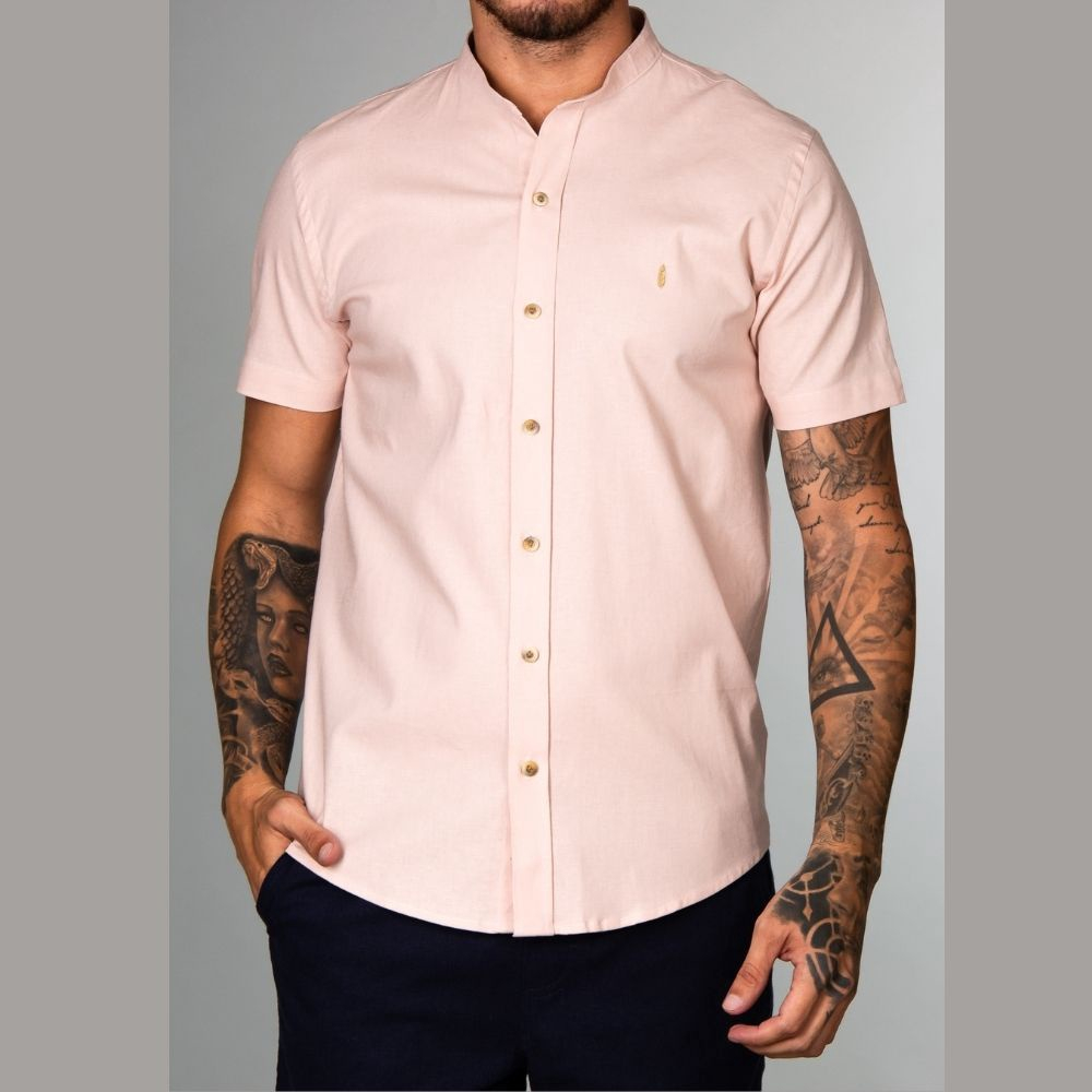 Camisa Red Feather Gola Padre Mc Linho Nude Submarino