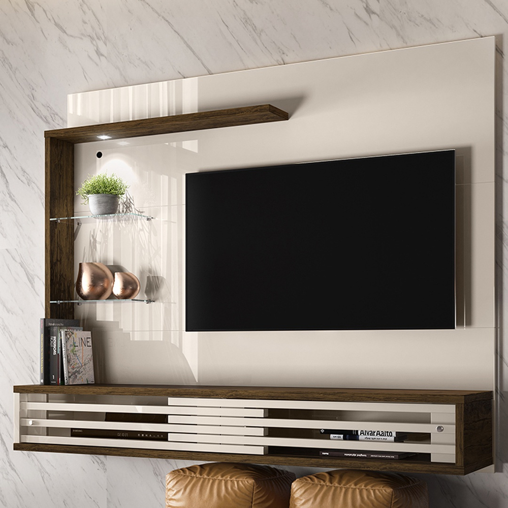 Painel Para Tv Até 50 Polegadas Frizz Select 2 Portas Off White savana