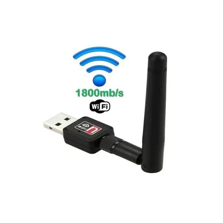 Placa De Rede E Antena Wi Fi Adaptador Usb Wireless 1800mb S Usb Pc