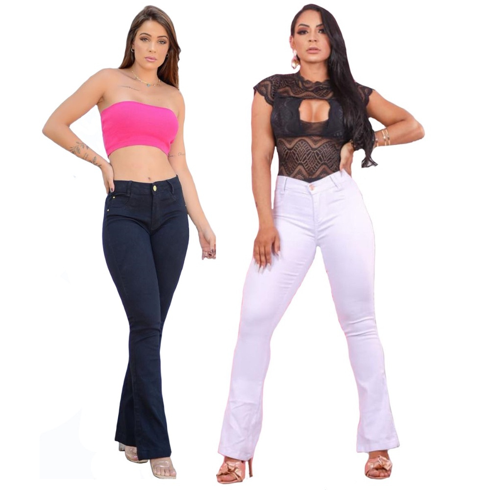 Kit Cal A Jeans Feminina C S Alto Levanta Bumbum Pronta Entrega