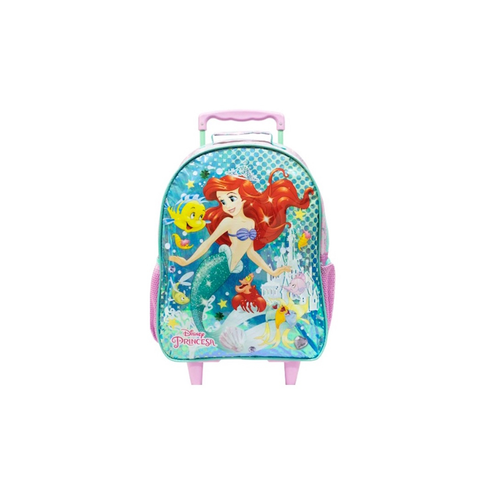 Mochila Escolar De Rodinha Princesa Disney Ariel Original Submarino