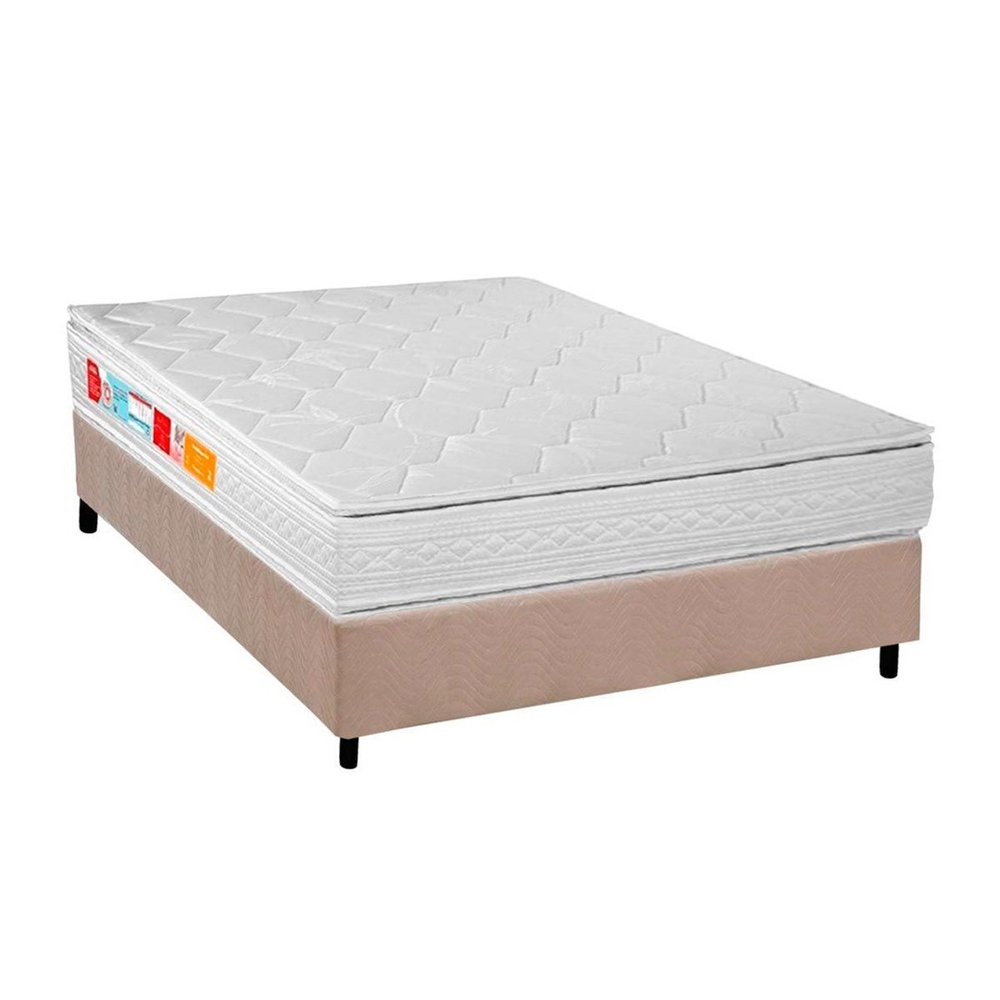 Cama Box Casal Colchão Espuma Orthocrin D45 Royal Plus Base crc