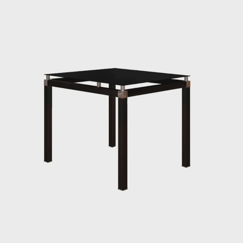 Conjunto De Mesa 4 Cadeiras Malva Tampo De Vidro 75cm Preto