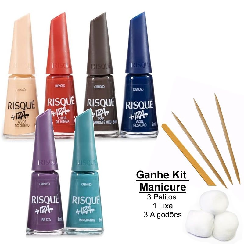 Kit Esmaltes Risqu Cole O Iza Gr Tis Kit Manicure No Shoptime