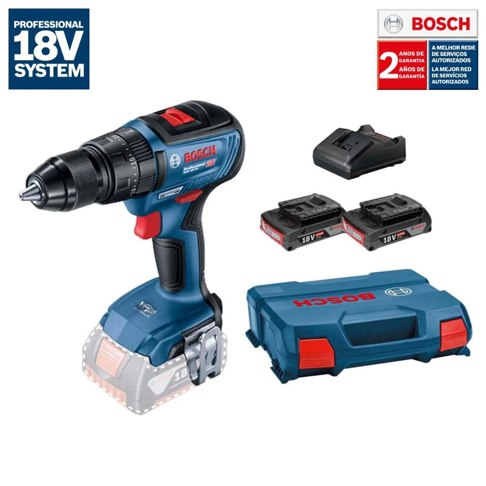 Parafusadeira Furadeira Impacto Bosch Gsb 18V 50 Bateria 18V Em