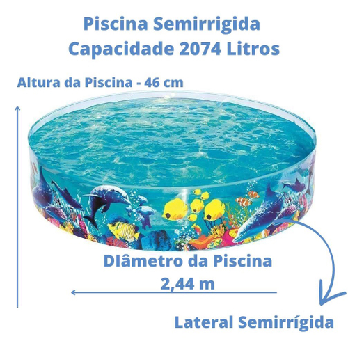 Piscina De Pl Stico Semirr Gida Litros Peixinho Bestway Em