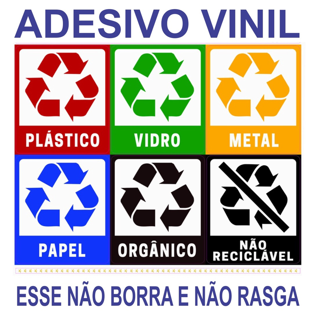 Adesivo Para Coleta Seletiva De Lixo Reciclagem Unidades No Shoptime