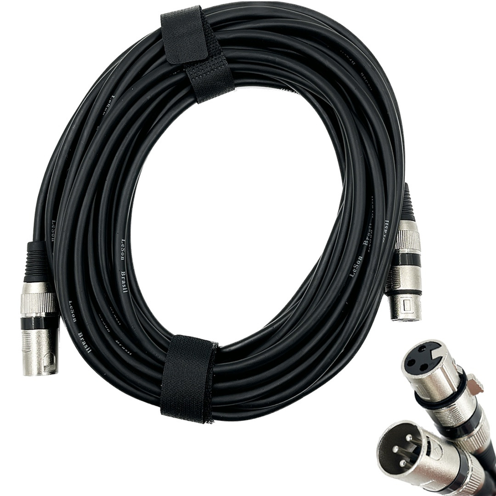 Cabo Microfone Xlr Canon Macho E Femea Balanceado Metros Leson