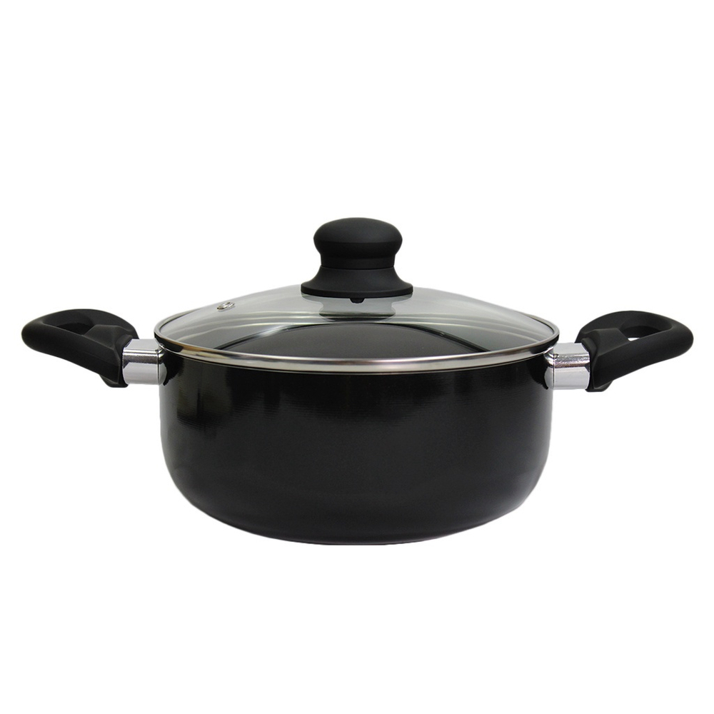 Panela Caçarola 20cm 2 3 Litros Tampa de Vidro Para Cooktop Indução