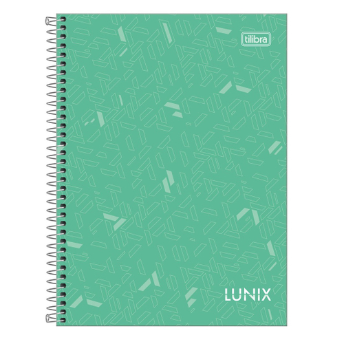 Caderno Colegial Espiral Capa Dura Lunix 1 Matéria 80 Folhas Verde