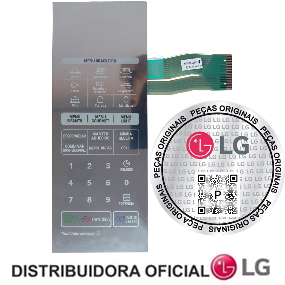 Membrana Teclado Microondas Lg Mh R No Shoptime