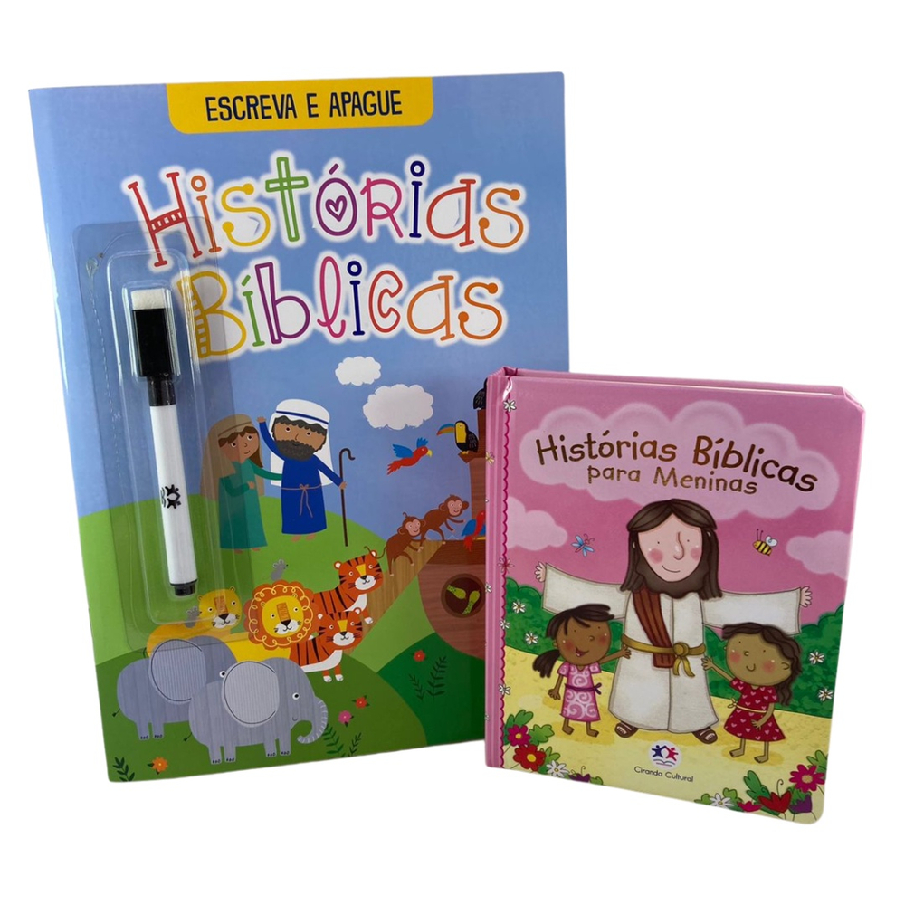 Kit infantil para Meninas historias bíblicas de exercícios escreva