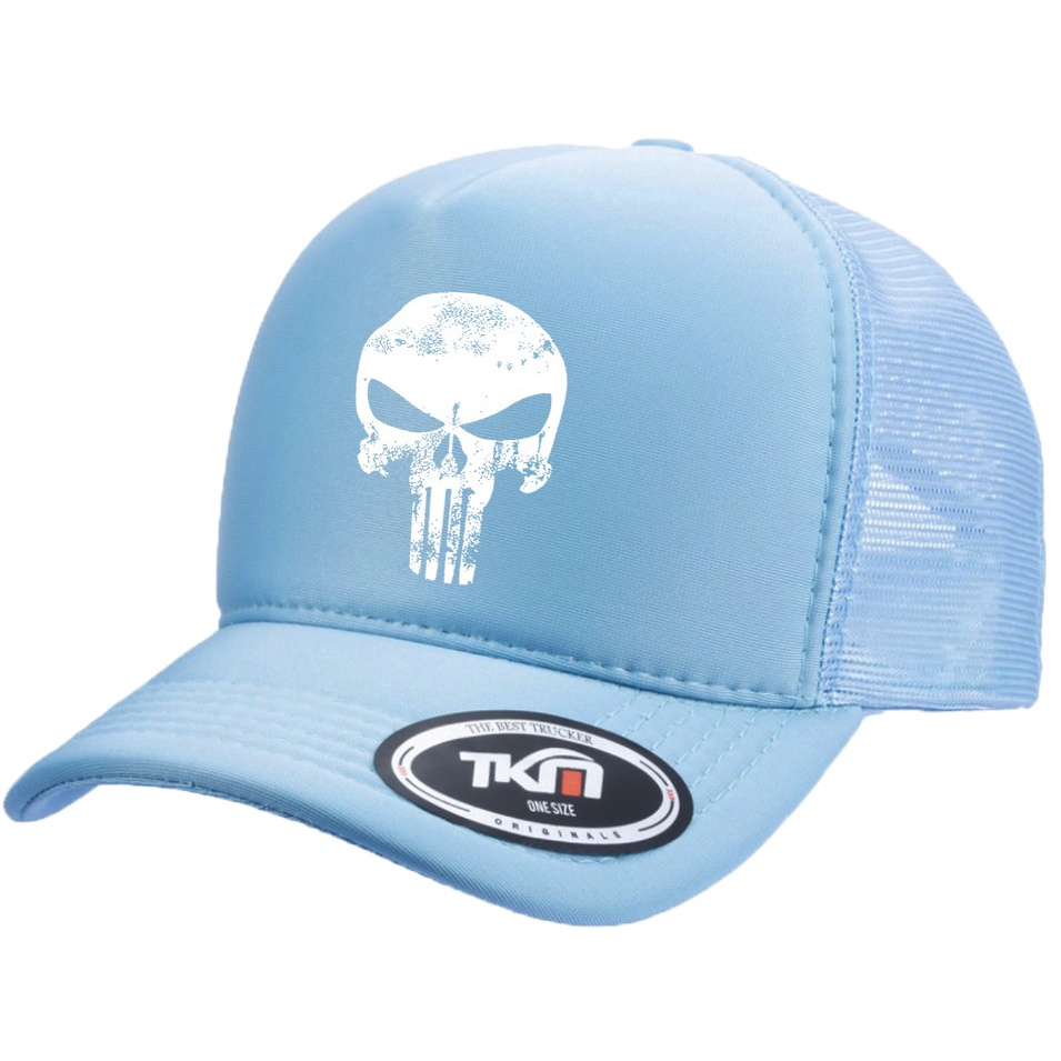 Bon Masculino Caveira Telinha Ajust Vel Trucker Aba Curva Tkn Submarino