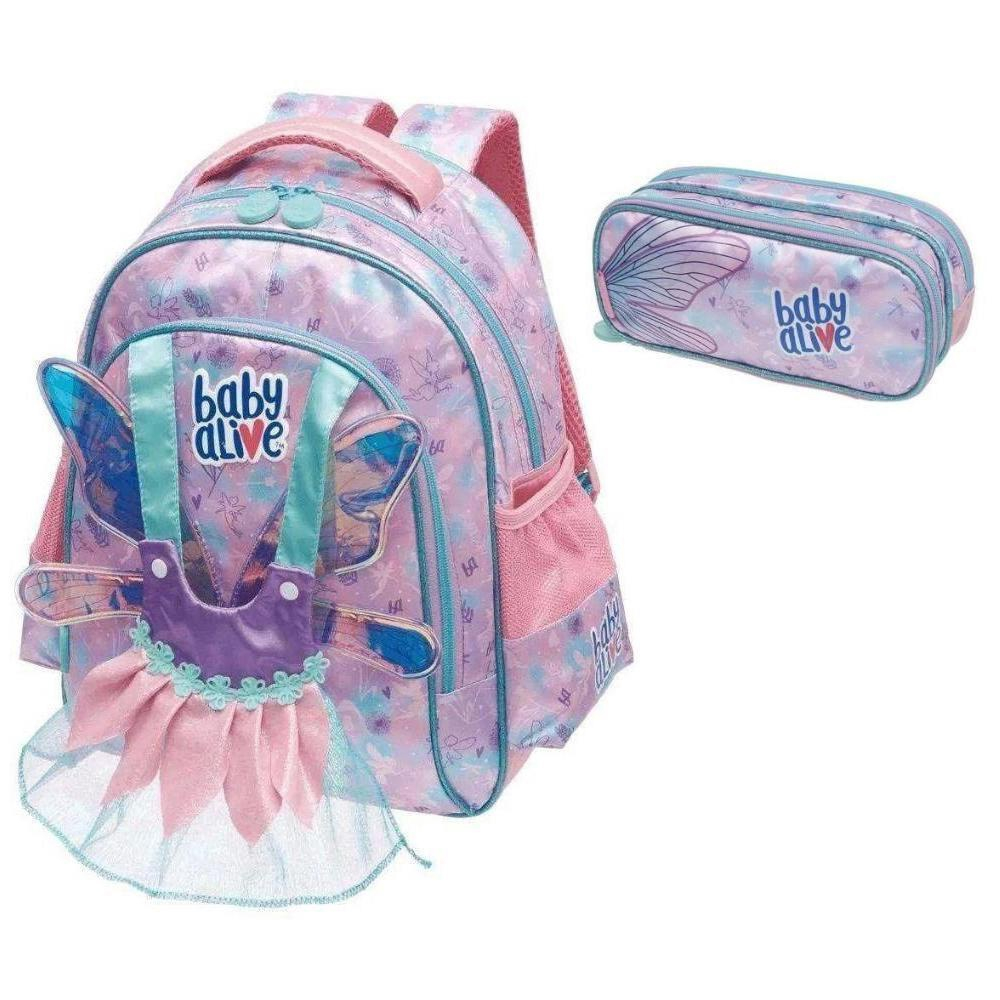 Mochila De Costas Baby Alive Fada E Estojo Escolar Infantil Em Promo O