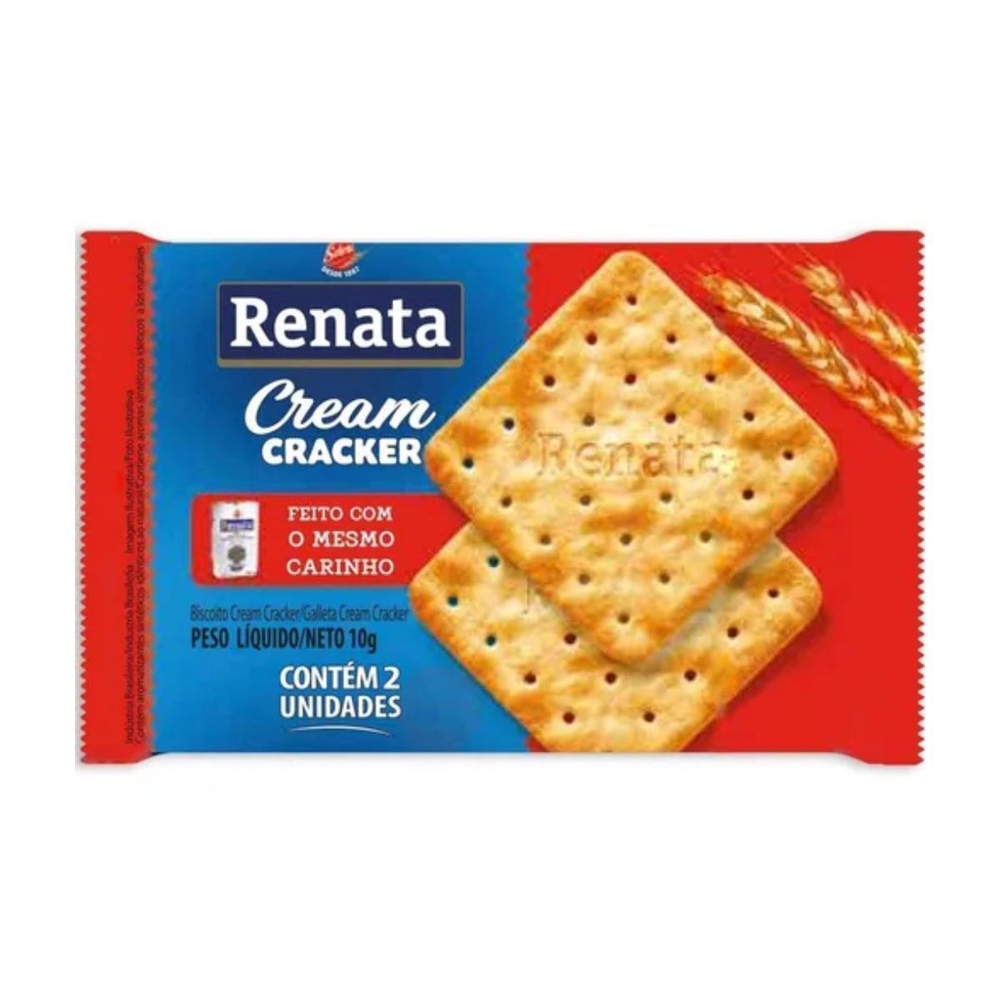 Biscoito Renata Cream Cracker Sachê Pacote 60 Unidades na