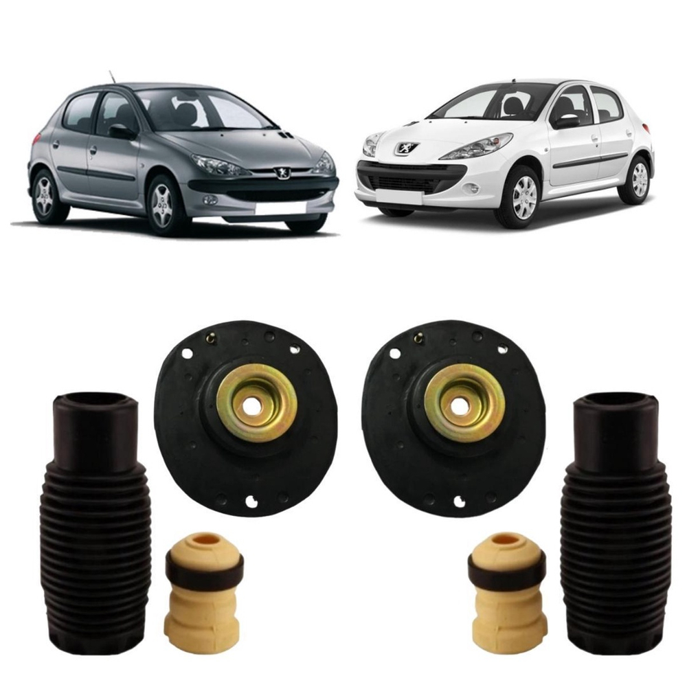 Kit Coxim Batente Amortecedor Dianteiro Peugeot 206 207 No Shoptime