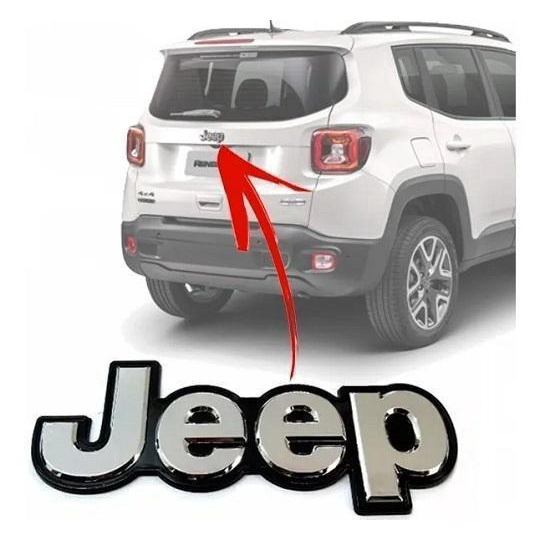 Emblema Letreiro Traseiro Jeep Renegade Porta Mala Cromado Submarino