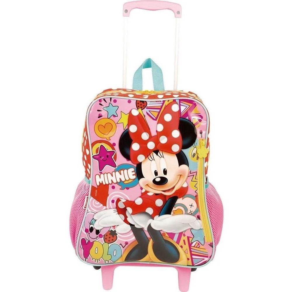 Mochila Escolar Minnie Mouse 19M Rodinhas Grande Sestini Submarino