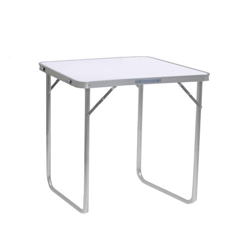 Mesa de Camping Dobrável de Alumínio 80cm x 60cm Branca em Promoção na