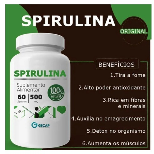 Spirulina Mg C Psulas Aumenta Imunidade Submarino