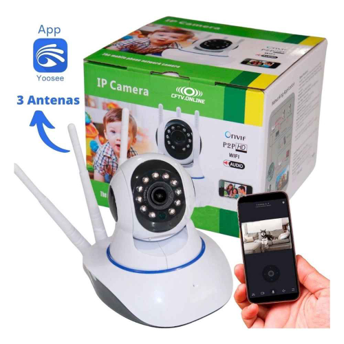 C Mera Ip Wifi Wireless Sem Fio Hd Antenas Vis O Noturna Em Promo O