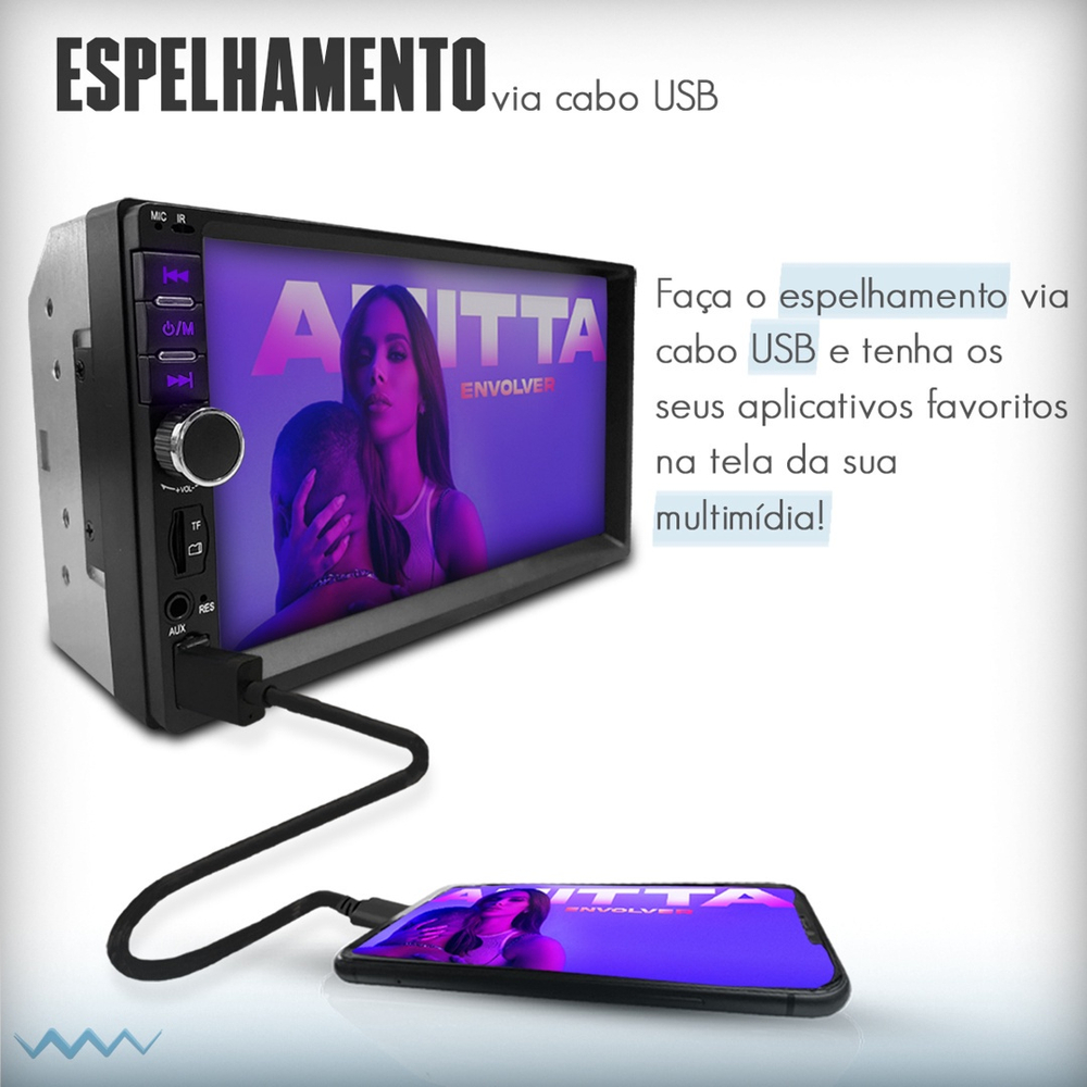 Central Multimidia Universal Mp Espelha Android Ios Renault Submarino