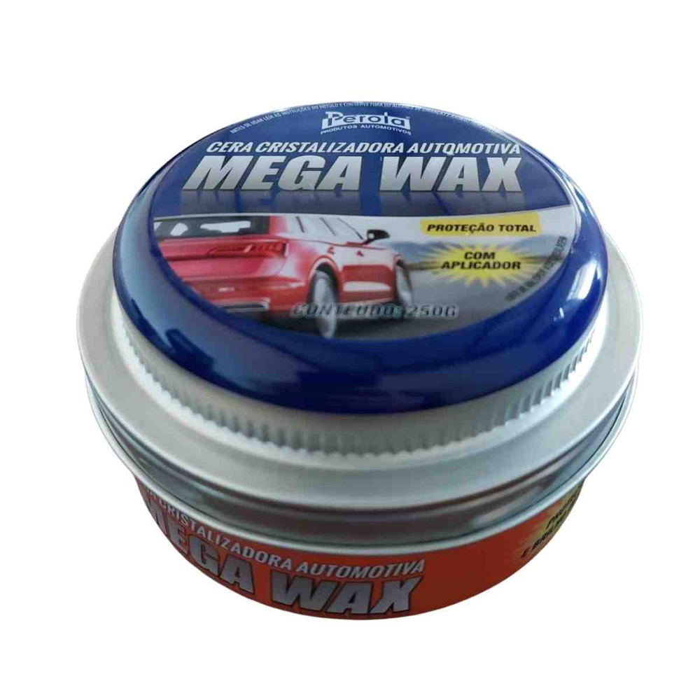 Cera carnaúba cristalizadora automotiva mega wax 250G perola Submarino