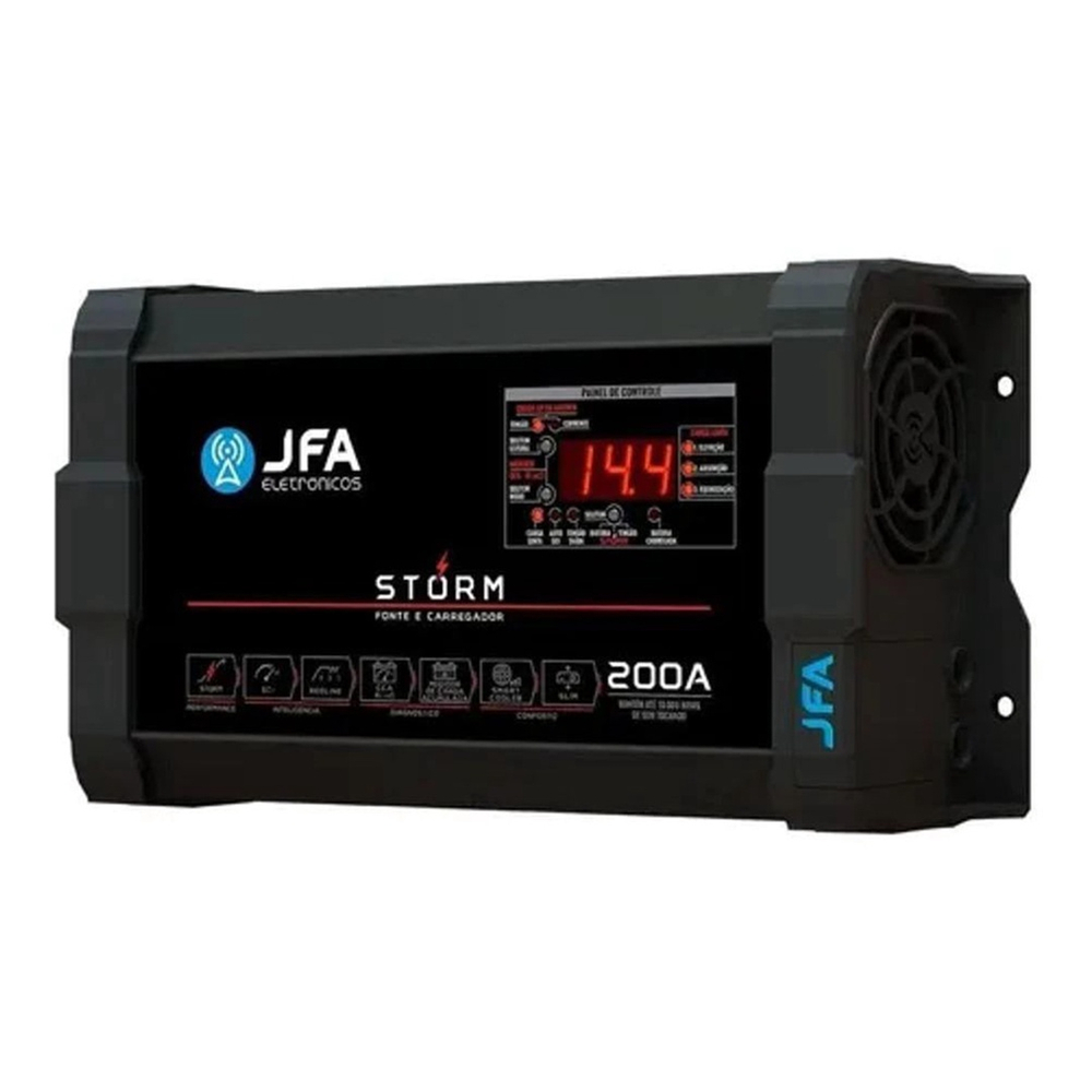 Fonte Automotiva Carregador De Bateria jfa storm 200A Bivolt Automática