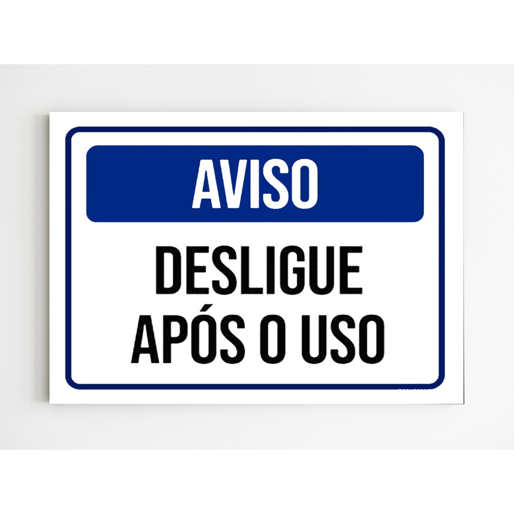 Kit 3 Placas de aviso desligue após o uso sinalização mdf Submarino