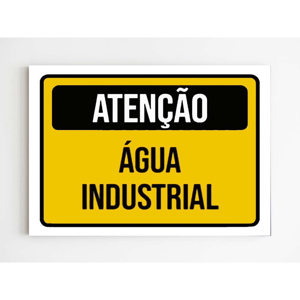 Kit 3 Placas de sinalização atenção água industrial mdf a4 Submarino