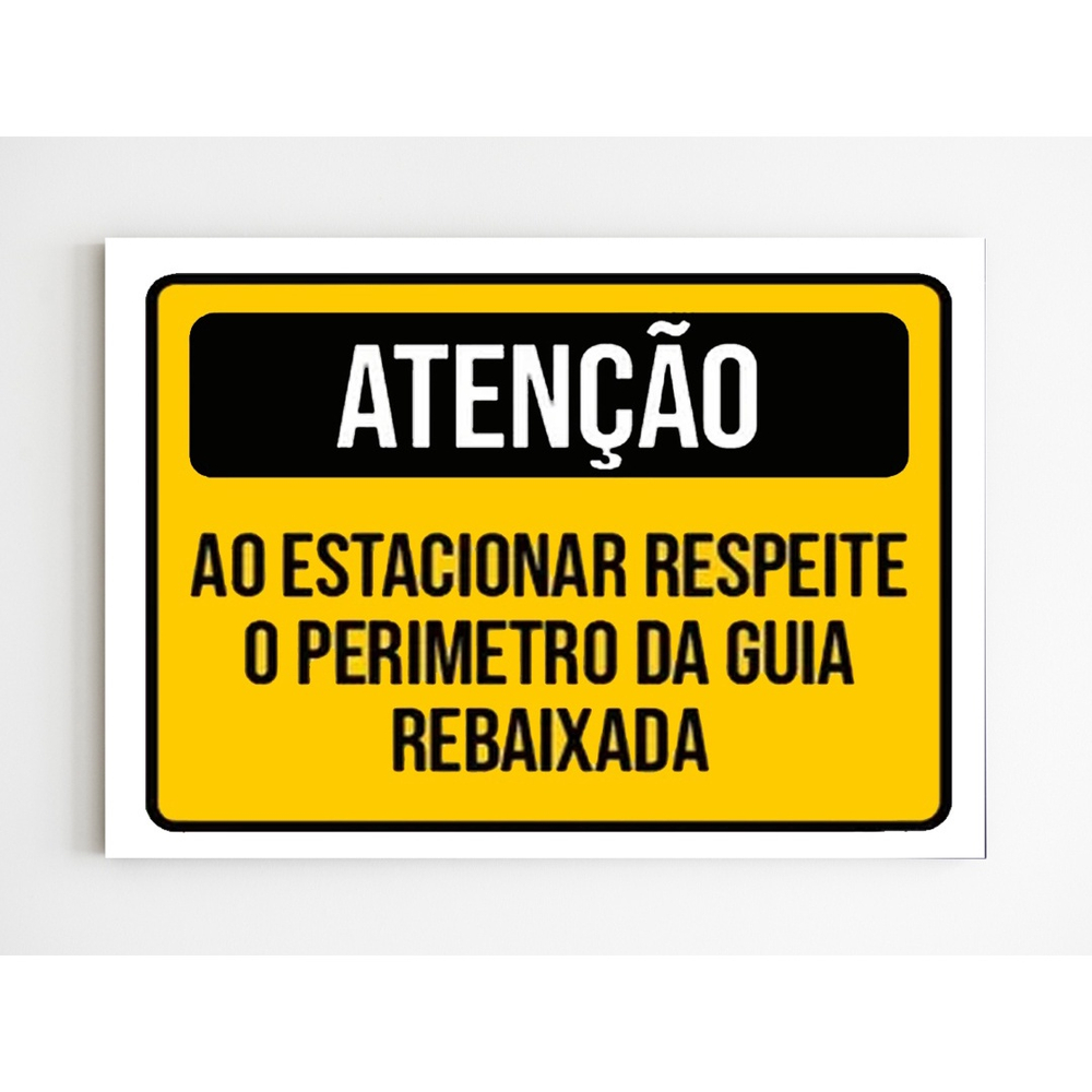 Kit 5 placas de sinalização atenção ao estacionar mdf no Shoptime