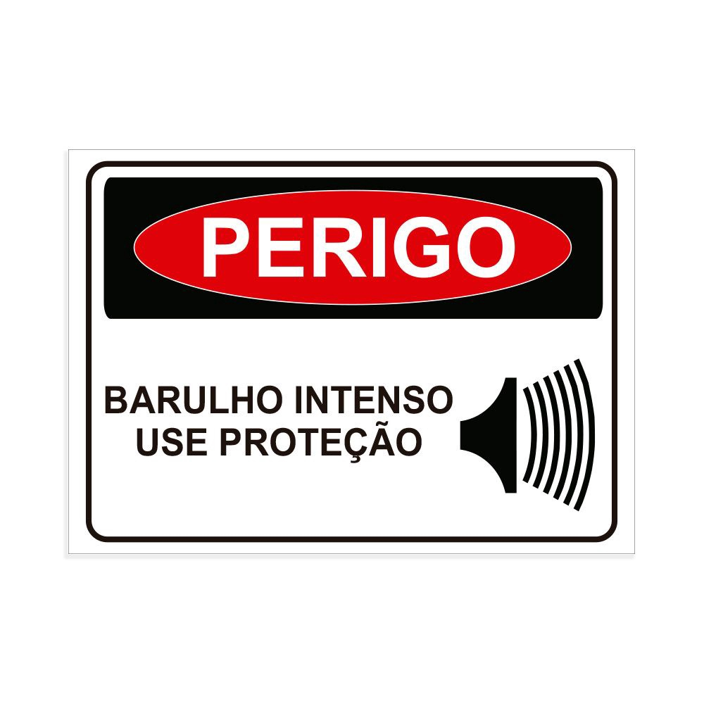 Placa De Sinaliza O Perigo Barulho Intenso Use Prote O Pvc Submarino