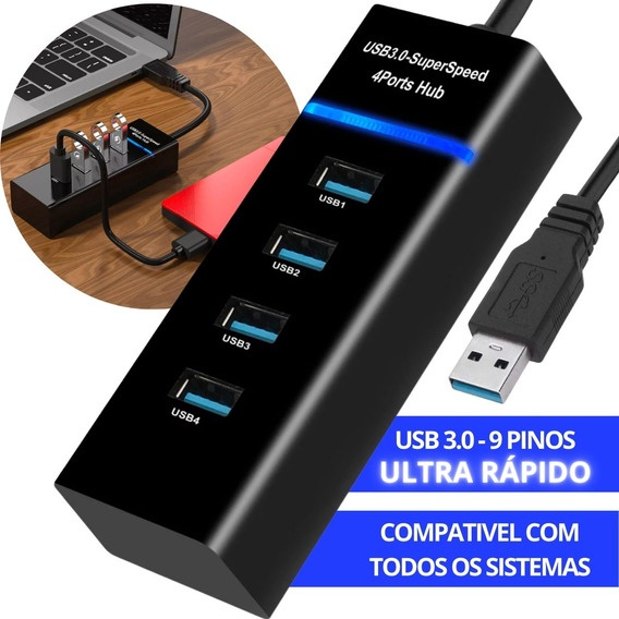 Hub Extensor Usb Portatil Portas Usb Alta Taxa De Transferencia