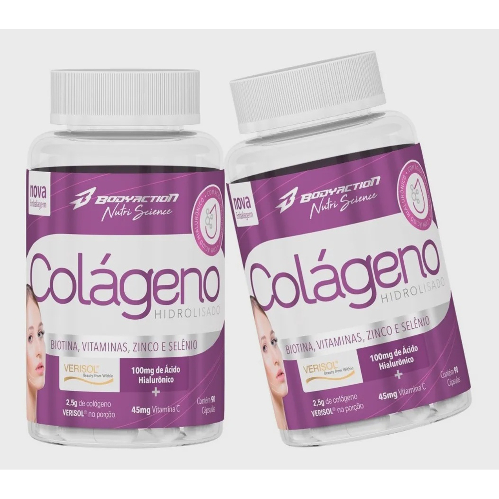 2x Colágeno Hidrolisado Nutri Science 90 Caps Body Action no Shoptime