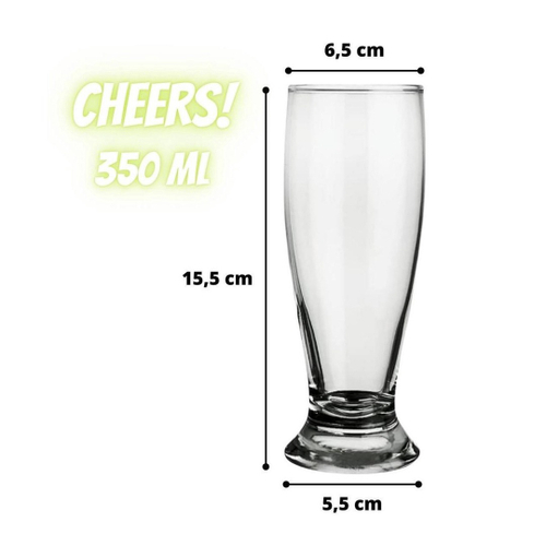 Jogo de Copos de Vidro 6 peças Tulipa Chopp Cerveja 350ml no Shoptime