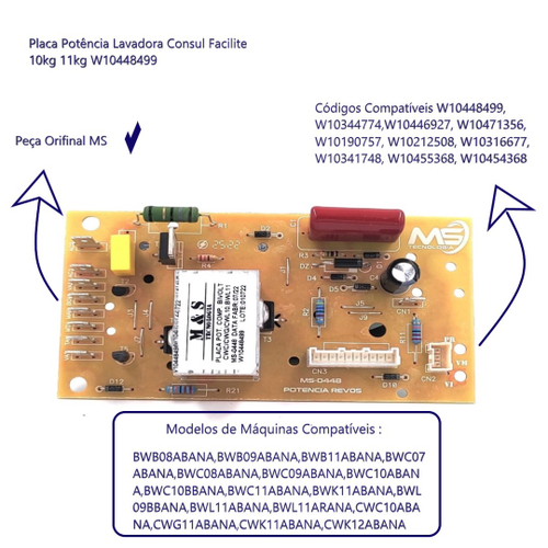 Placa Pot Ncia Lavadora Consul Facilite Kg Kg W No Shoptime