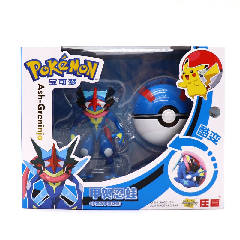 Boneco Brinquedo Articulado Ash Greninja Pok Mon Pok Bola Na Caixa