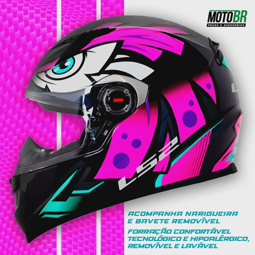 Capacete Ls Ff Tribal Rosa Em Promo O Na Americanas