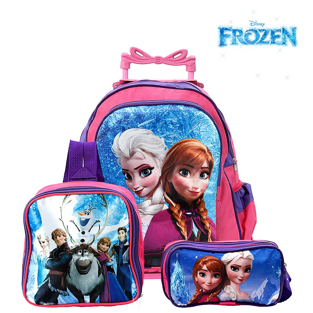 Mochila Escolar Infantil Frozen Elsa E Anna Disney Rodinha No Shoptime